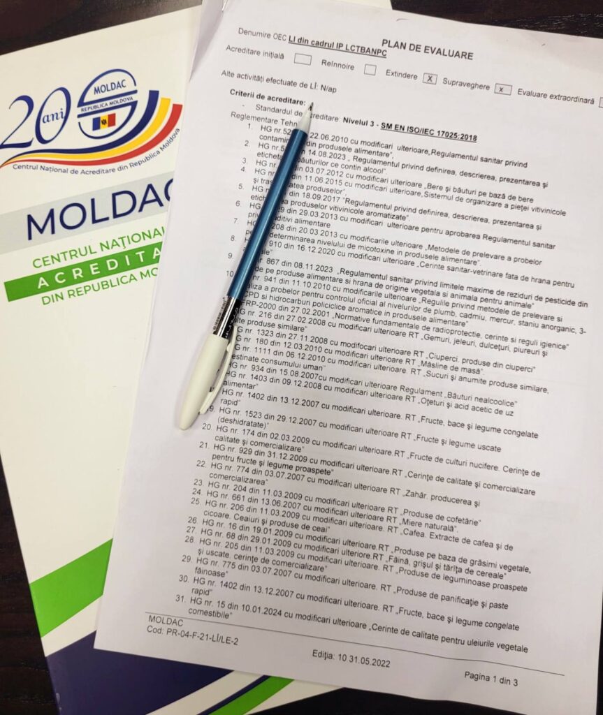 Evaluarea Laboratorului de încercări de către echipa MOLDAC