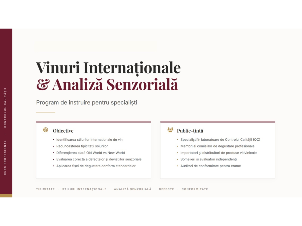 Fortificarea capacităților profesionale ale degustătorilor autorizați